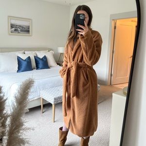 Brown teddy trench coat